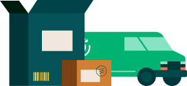image of 2 boxes and truck