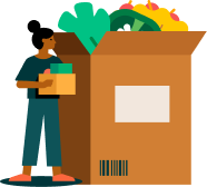 image of human holding box of groceries